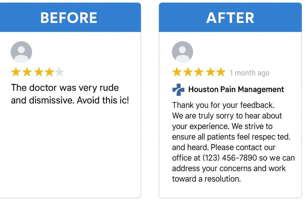 Before after image of response rewiew