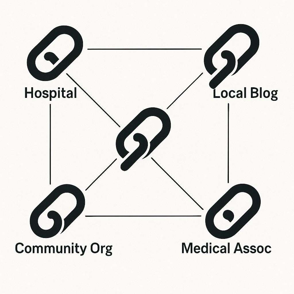 Chain link diagram showing connection pathways