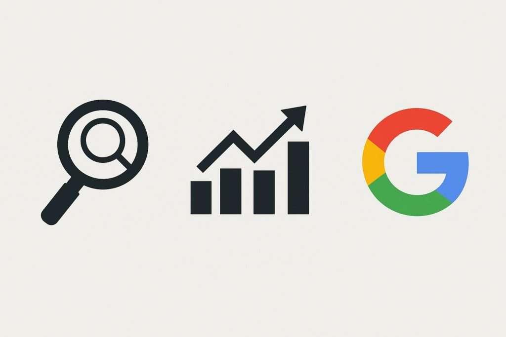 magnifying glass, chart, Google logo