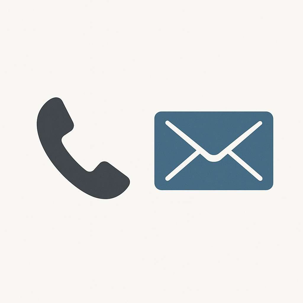 Phone and email icons
