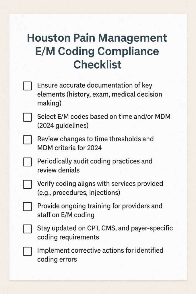 Downloadable Houston Coding Compliance Checklist PDF